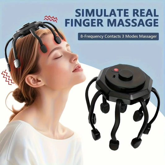 Electric Scalp Massager, Head Massager Scalp Stress Relax, Kneading Hair Massage with 3 Modes, 360 Degree Hair Massager