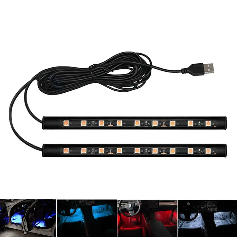 LED Car Interior Ambient Foot Light With USB Backlight Light 5V Auto Decorative Atmosphere Neon Lamp Vehicle Accessories