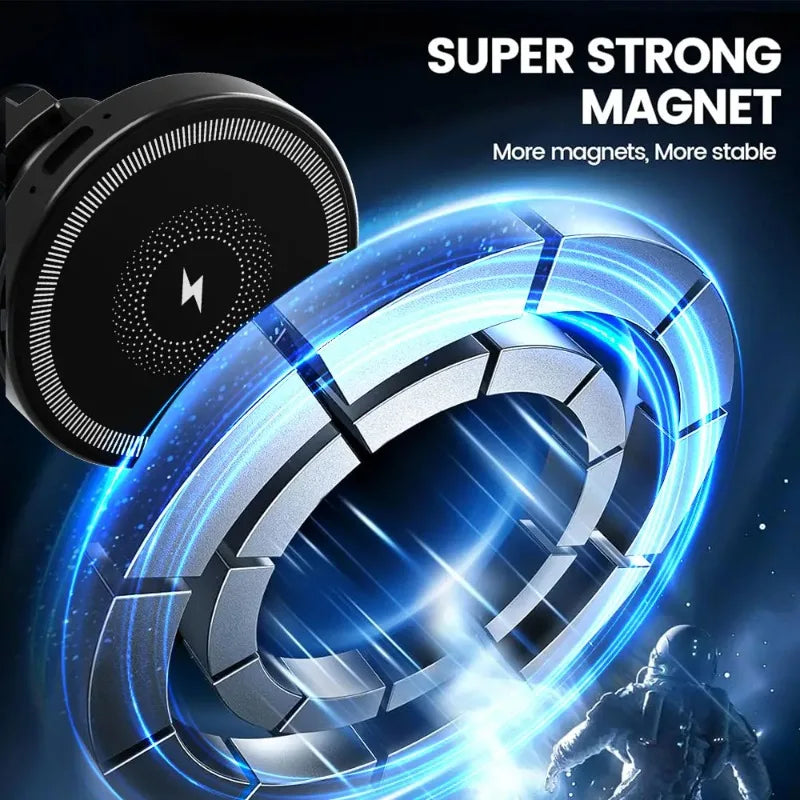Magnetic Wireless Car Charger, Air Vent Phone Holder 15W Fast Charging Mount for iPhone 17 16 15 14 Pro Max Fast Charging Mount