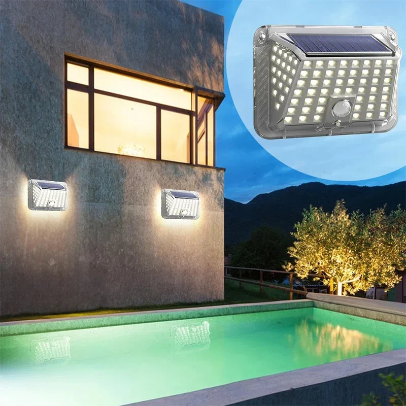 Shenzhi Tech LED Solar Motion Sensor Wall Light – 3 Lighting Modes, Solar Powered Security Light for Garden Pathway Patio