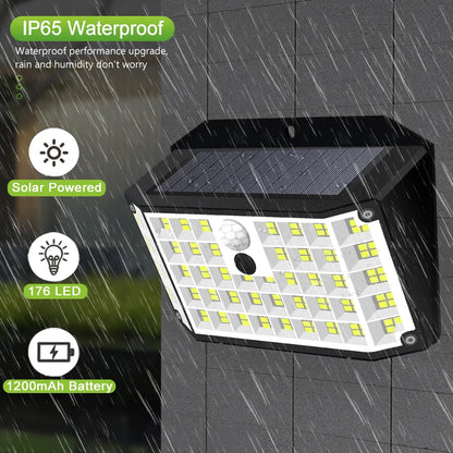 Solar Lights Outdoor Motion Sensor Solar Security Lights IP65 Waterproof with 3 Lighting Modes  Powered Wall Lights Outside