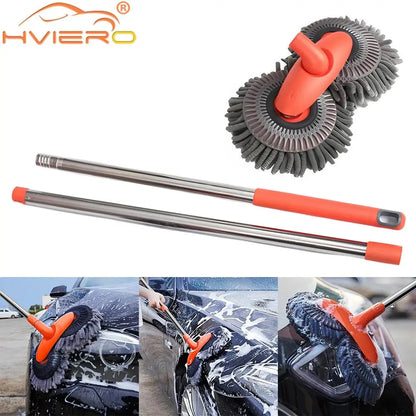1X Car Cleaning Wash Multipurpose Kit Microfiber Brush Mop Sponge Wipe Auto Home Tools Universal Clean Accessories Yellow Gray