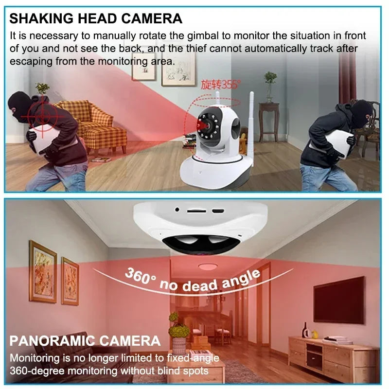 360 Degree Wifi Panoramic Cameras 1080P Security Protection Fisheye IP 3MP Smart Home Night Vision CCTV Surveillance Cameras
