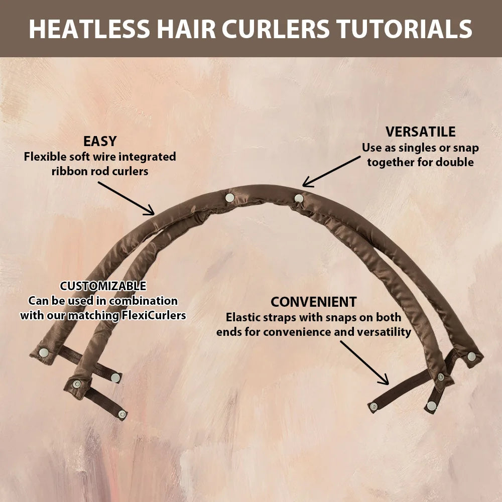 Heatless Curling Rod Headband Lazy Natural Soft Wave DIY Hair Roller Elastic Satin Curling Hair Stick Hairs Curler Styling Tools