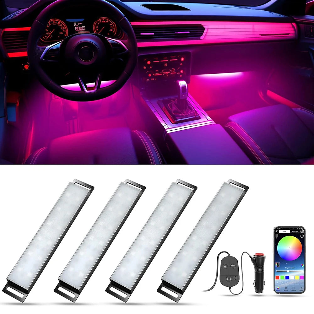 Car Lights Interior LED Lights for Car Interior APP Control Truck Inside Lights with DIYs  Music Mode Ambient Foot Lighting