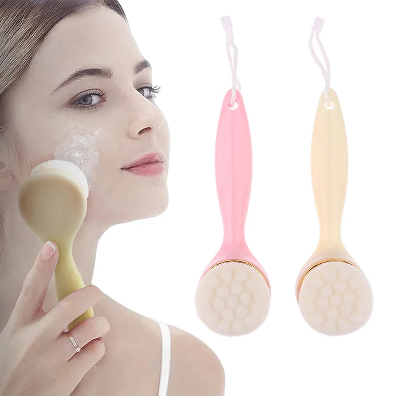 Handle Facial Washing Brush Exfoliating Face Brush Facial Brush Face Cleansing Brush For Lady Face Cleaning Women