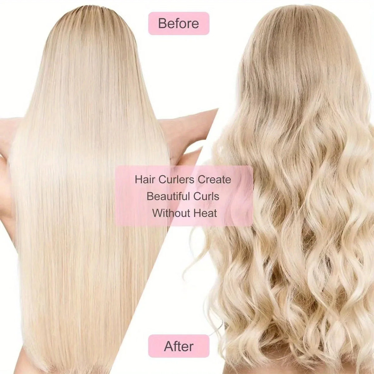 Heatless Curling Rod Set - No Heat Hair Styler for Overnight Waves | Salon-Quality DIY Hair Care | Travel-Friendly