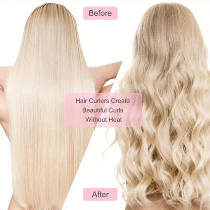 Heatless Curling Rod Set - No Heat Hair Styler for Overnight Waves | Salon-Quality DIY Hair Care | Travel-Friendly