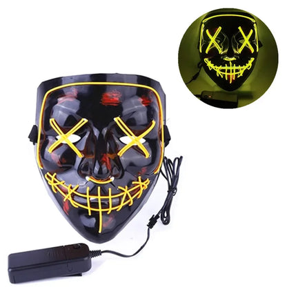 Halloween Mask LED Light Up Mask Scary Mask for Festival Cosplay Halloween Costume Masquerade Parties, Carnival, Gift
