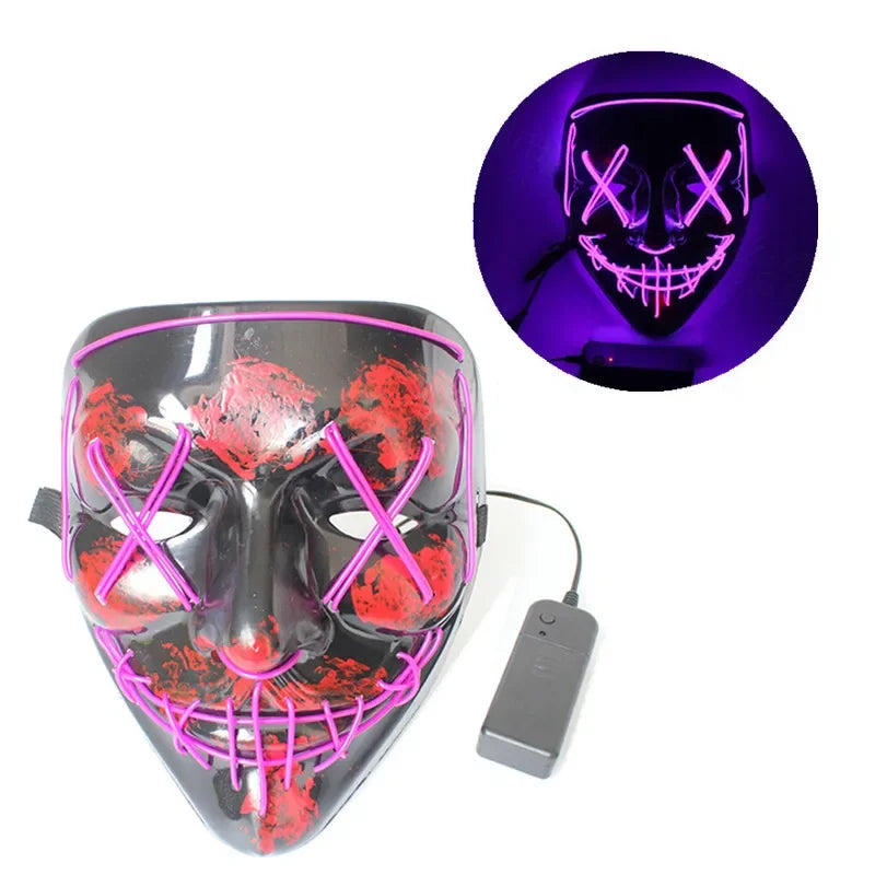 Halloween Mask LED Light Up Mask Scary Mask for Festival Cosplay Halloween Costume Masquerade Parties, Carnival, Gift