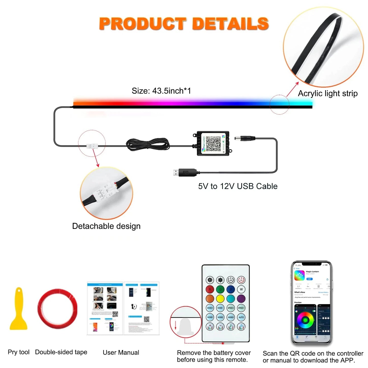 22 In 1 Car LED Interior Ambient Lights: Enhance Your Car's Atmosphere with LED Lights