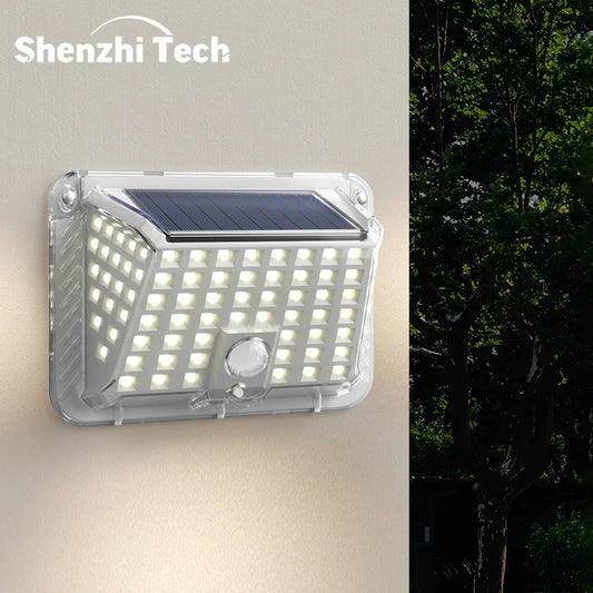 Shenzhi Tech LED Solar Motion Sensor Wall Light – 3 Lighting Modes, Solar Powered Security Light for Garden Pathway Patio