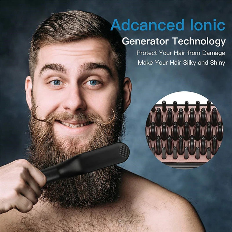 Electric Hair Comb Brush Beard Straightener Multifunctional Hair Straightening Comb Hair Curler Fast Heating Styling Tools