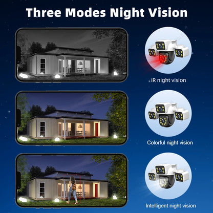 IPC360 Home 6K UHD Outdoor WiFi IP Camera 12MP Triple Lens with AI Human Detection 4K Auto Tracking for CCTV Security Monitoring