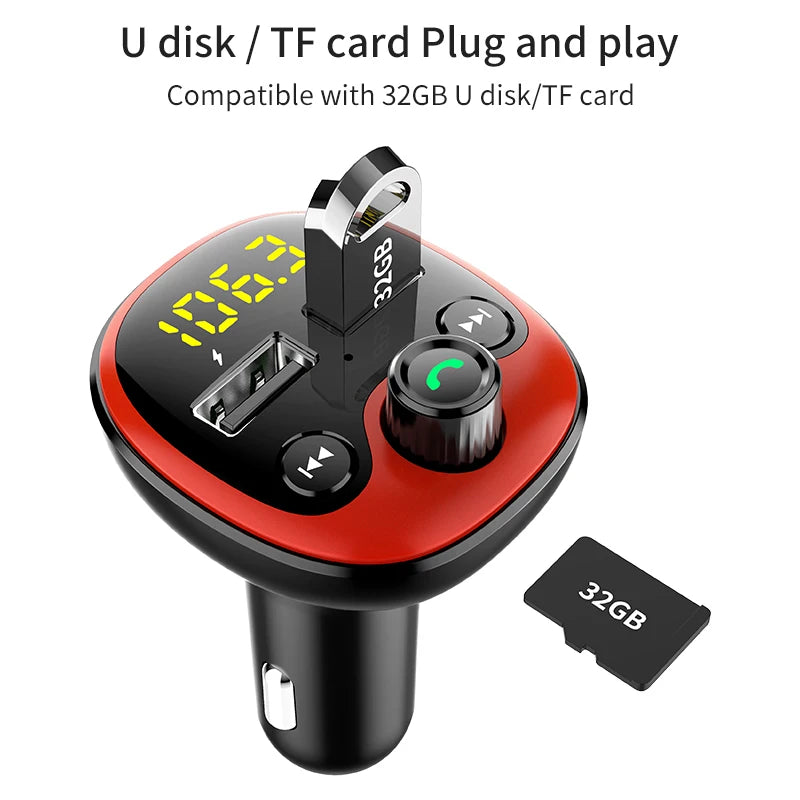 Bluetooth 5.0 FM Transmitter Radio Handsfree Car Kit Dual USB Charger Car MP3 Player TF U Disk Music Player Car Modulator