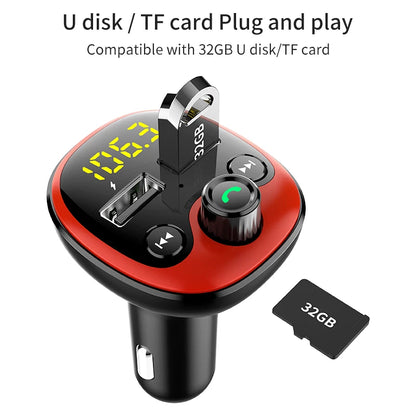 Bluetooth 5.0 FM Transmitter Radio Handsfree Car Kit Dual USB Charger Car MP3 Player TF U Disk Music Player Car Modulator