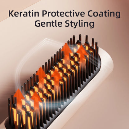 Hair Straightener Brush Heating Hot Comb Straightener Electric Hair Straightening Curly Multifunctional Iron Brush Comb Curler