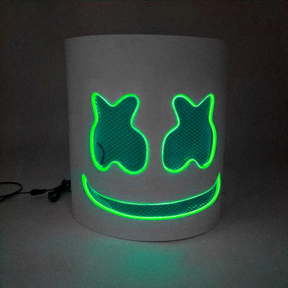 LED DJ Mask Headgear Lifelike Marshmello Mask Breathable Helmet Mask Carnival Festival Halloween Party Props Cosplay.Costume