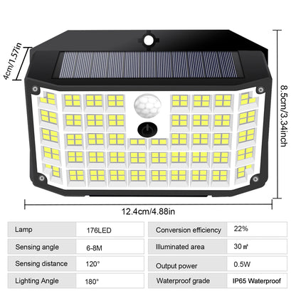 Solar Lights Outdoor Motion Sensor Solar Security Lights IP65 Waterproof with 3 Lighting Modes  Powered Wall Lights Outside