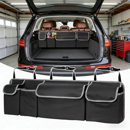 Car Seat Organizer 4 Pocket With 3 Lids Durable Nylon Foldable Storage Multi Functional For SUV Truck Van Car Tools Accessories