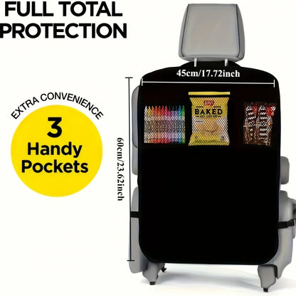 Car Seat Back Organizer with Storage Pockets, Kick Mat Protector, Waterproof Auto Backseat Organizer for Car Interior