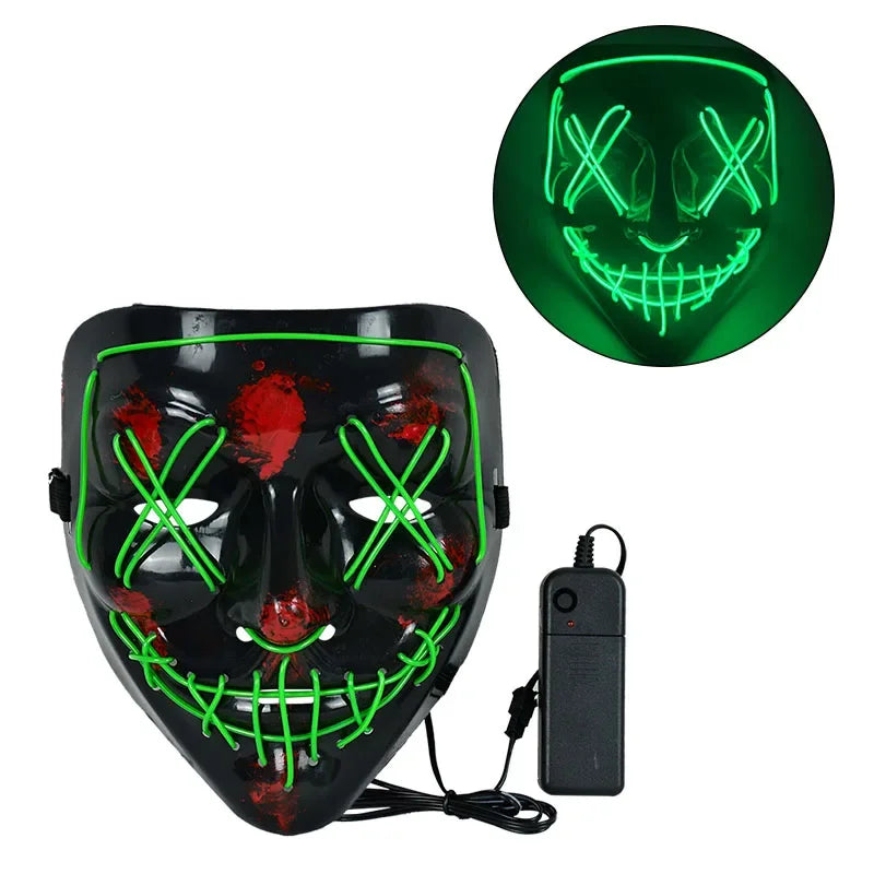 Halloween Mask LED Light Up Mask Scary Mask for Festival Cosplay Halloween Costume Masquerade Parties, Carnival, Gift