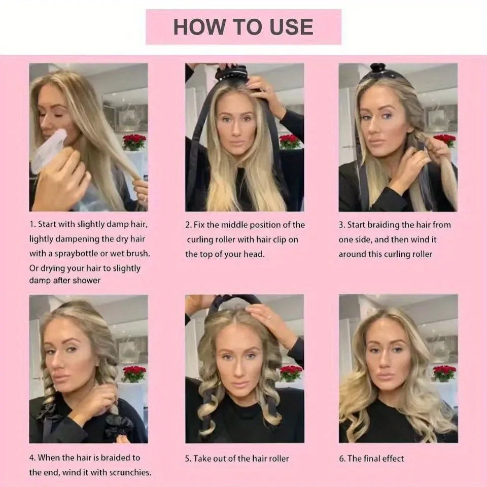 Heatless Curling Rod Set - No Heat Hair Styler for Overnight Waves | Salon-Quality DIY Hair Care | Travel-Friendly