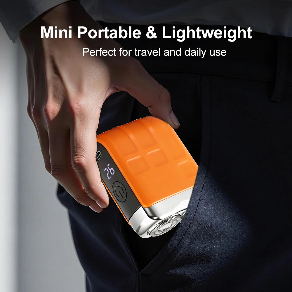 Electric Shaver for Men Dual-Head Blade Electric Razor Rechargeable Facial Beard Trimmer Portable Mini Electric Shaver for Men