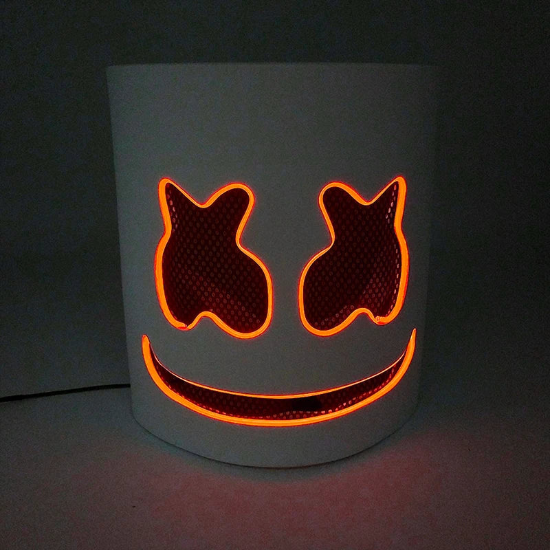 LED DJ Mask Headgear Lifelike Marshmello Mask Breathable Helmet Mask Carnival Festival Halloween Party Props Cosplay.Costume