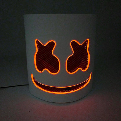LED DJ Mask Headgear Lifelike Marshmello Mask Breathable Helmet Mask Carnival Festival Halloween Party Props Cosplay.Costume