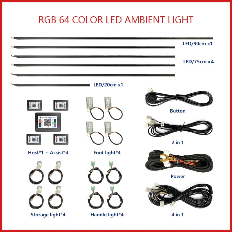 22 In 1 Car LED Interior Ambient Lights: Enhance Your Car's Atmosphere with LED Lights