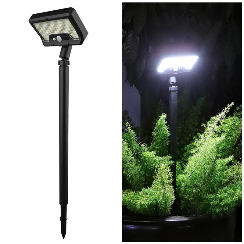 Solar Motion Sensor Garden Light, 5 - 6m Detection, 360° Rotatable Lamp, 4 Lighting Modes, Weatherproof Lighting, for Outdoor