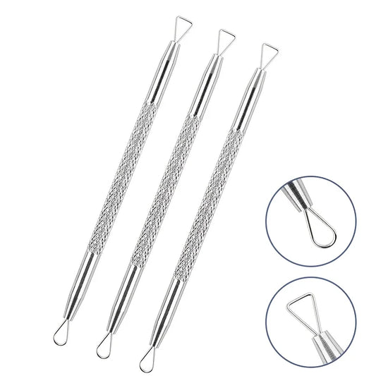 Double-Headed Stainless Steel Blackhead Remover - Effective Pimple Extractor for Oily Skin Unscented, Durable, and Easy to Clean