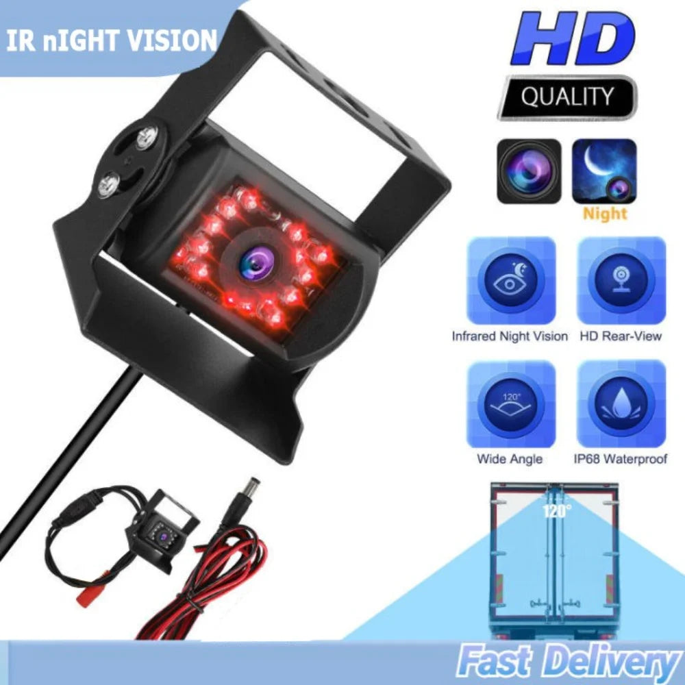 AI Human Vehicle Detection BSD 7" 1080P Digital Wireless Backup Camera Monitor Night Vision 12V-24V for Truck RV Trailer Bus