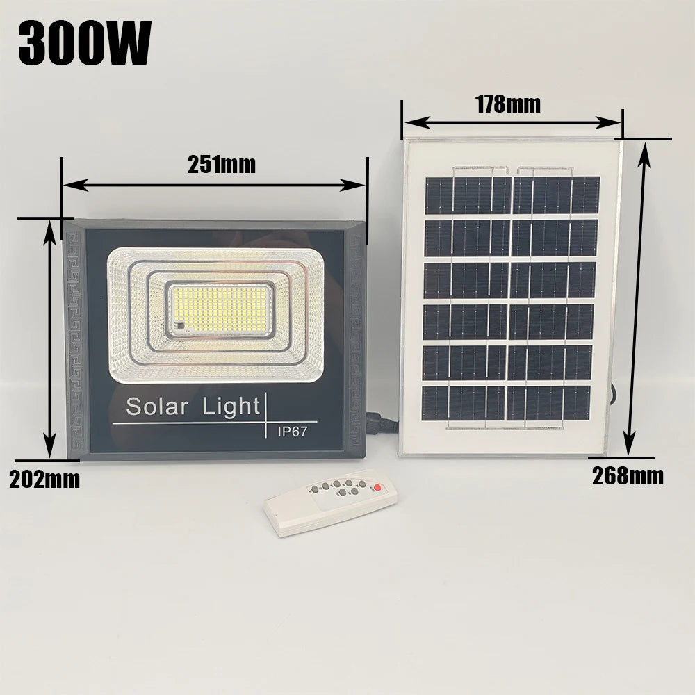 50w 100w 200w 300w 500w Solar Flood Lights LED Solar Powered Spotlight Outdoor Waterproof Reflector Solar with Remote Control