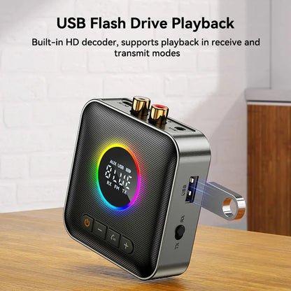 3 in 1 Bluetooth 6.0 Transmitter Receiver FM Modulator Transmitter 3.5MM AUX RCA Stereo Music LED Display Wireless Adapter