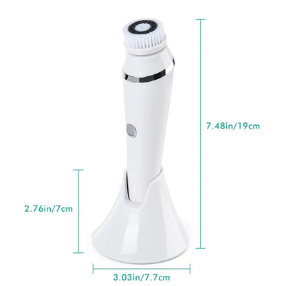 Facial Cleansing Brush 4 in 1 Electric Rechargeable Waterproof Rotating Face Cleaner Deep Pore Cleansing Skin Care Tool