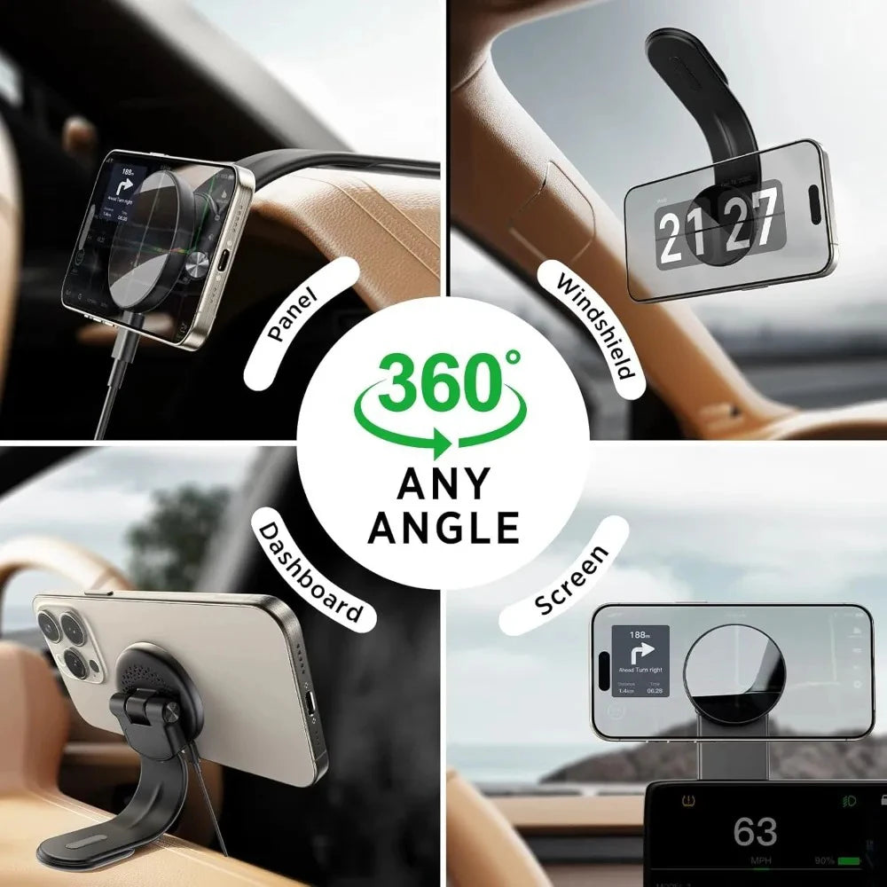15W Car Wireless Fast Magnetic Charger 360° Adjustable Mobile Car Phone Holder Suitable for All Car Models Phone Holder