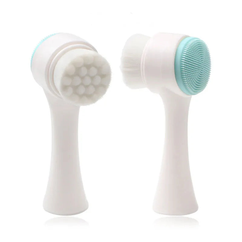 1/2pcs 2-In-1 Facial Silicone Cleansing Brush Facial Soft Silicone Brushes Care Massage Brush Portable Face Deep Cleansing Brush