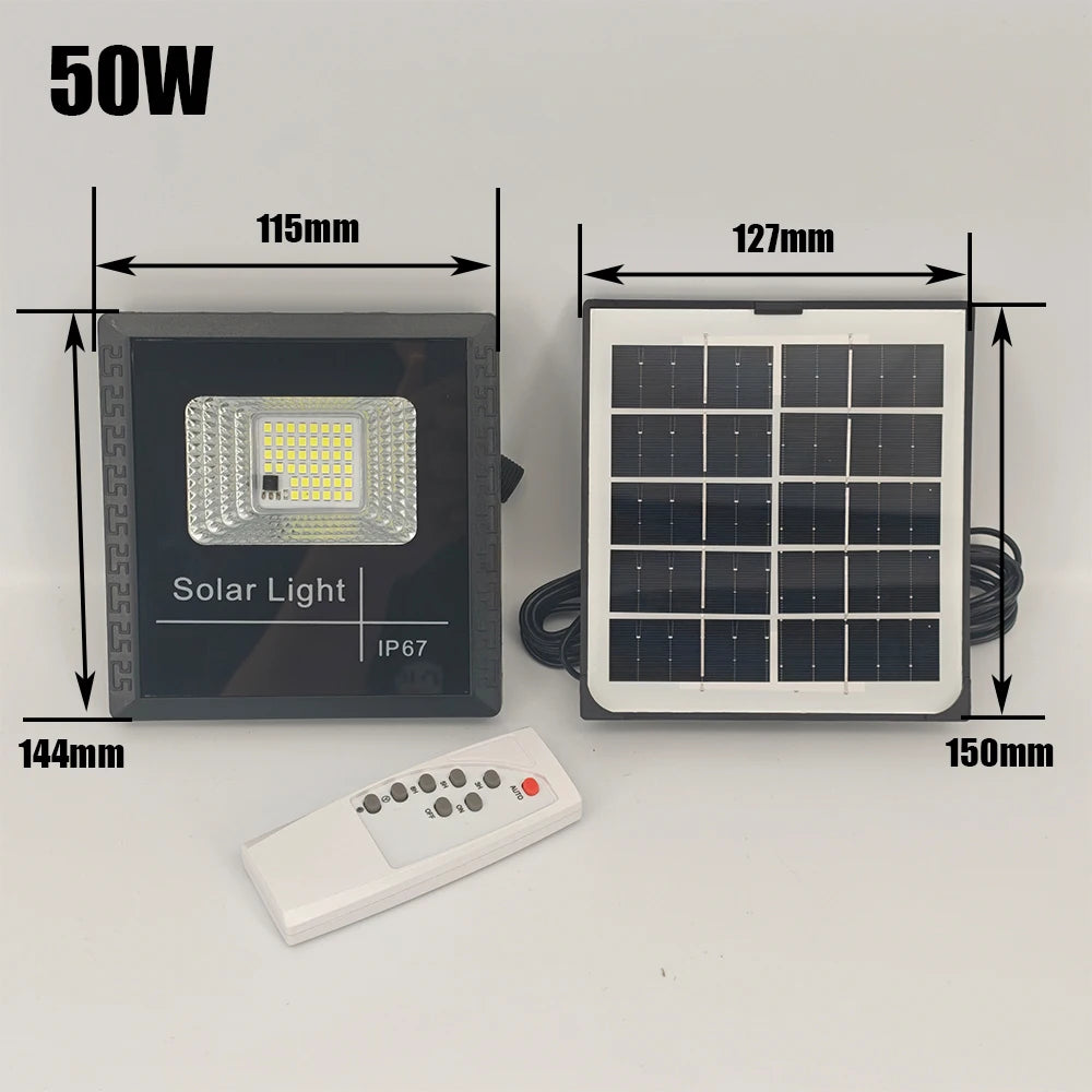 50w 100w 200w 300w 500w Solar Flood Lights LED Solar Powered Spotlight Outdoor Waterproof Reflector Solar with Remote Control