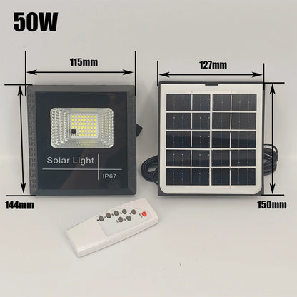 50w 100w 200w 300w 500w Solar Flood Lights LED Solar Powered Spotlight Outdoor Waterproof Reflector Solar with Remote Control