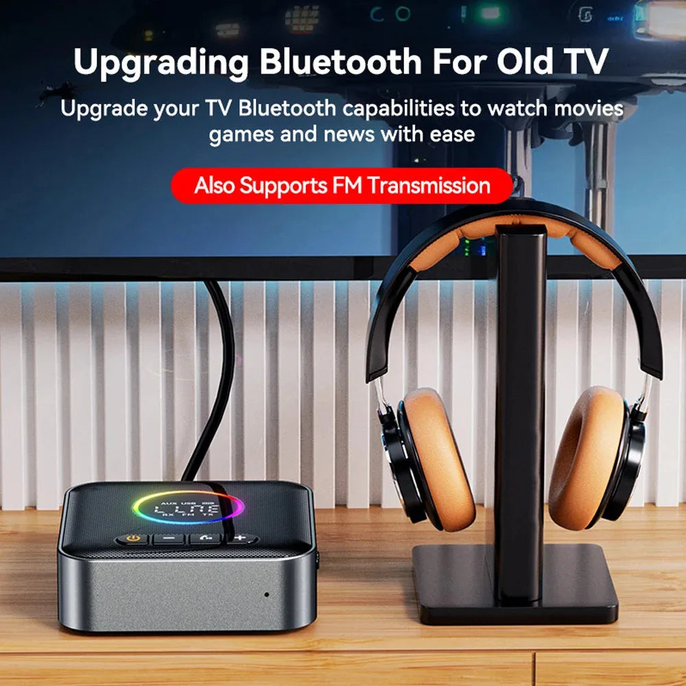 3 in 1 Bluetooth 6.0 Transmitter Receiver FM Modulator Transmitter 3.5MM AUX RCA Stereo Music LED Display Wireless Adapter