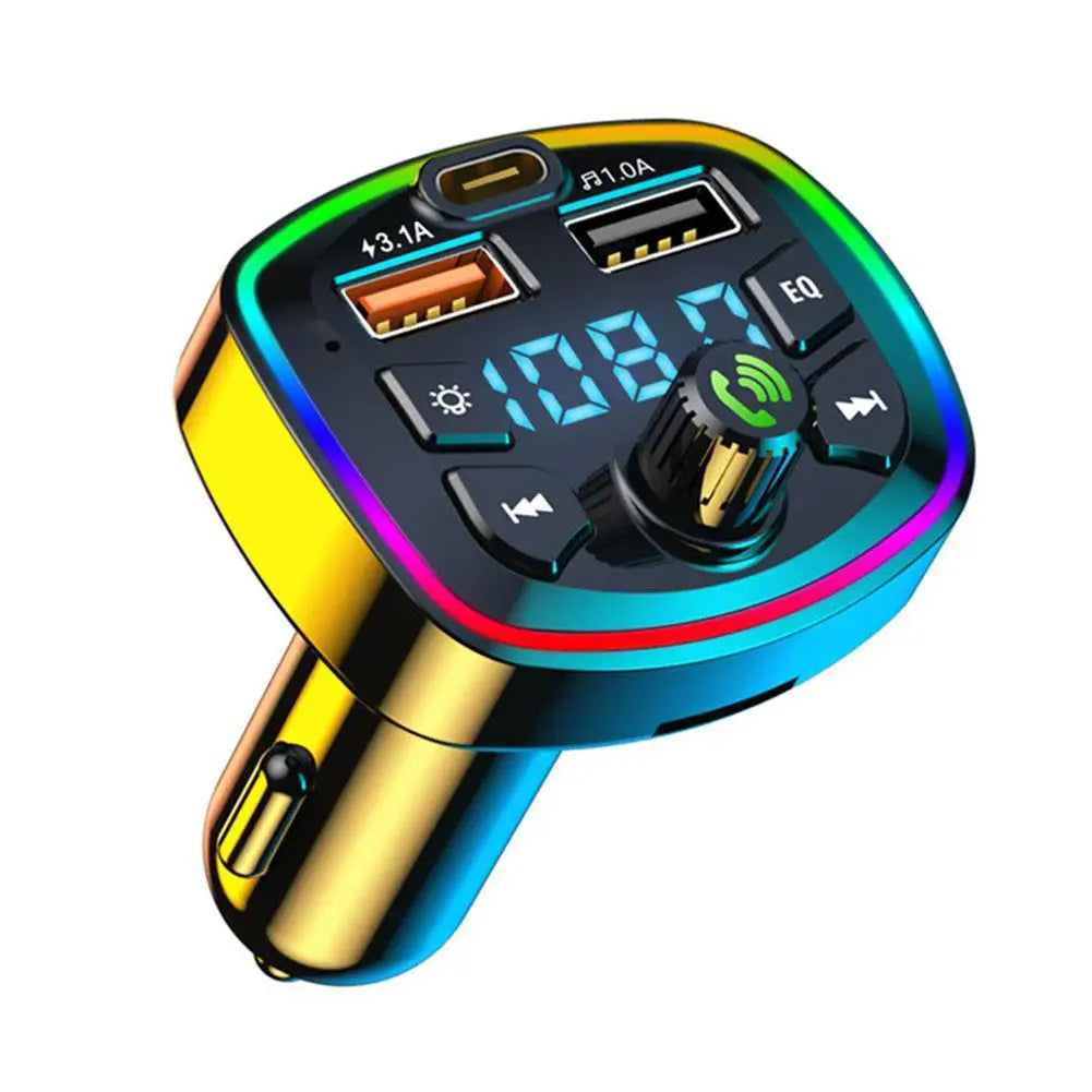2023 Bluetooth 5.0 FM Transmitter For Car FM/AUX Bluetooth Car Adapter Car Charger Bass Boost 3 Ports Charger Bluetooth Adapter