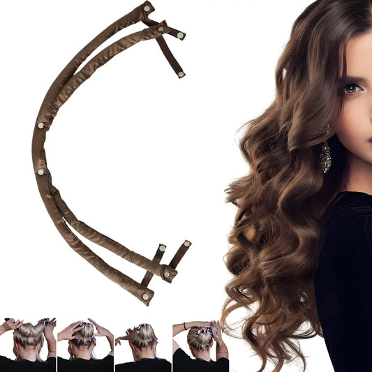 Heatless Curling Rod Headband Lazy Natural Soft Wave DIY Hair Roller Elastic Satin Curling Hair Stick Hairs Curler Styling Tools