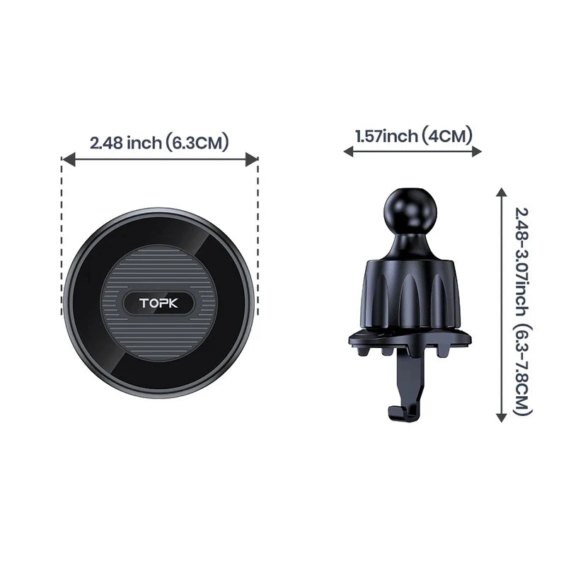Magnetic Car Holder FOR Phone FOR Magsafe, Powerful Magnetism Premium Metal Hook, Single-Hand Operation Air Vent Mount