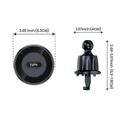 Magnetic Car Holder FOR Phone FOR Magsafe, Powerful Magnetism Premium Metal Hook, Single-Hand Operation Air Vent Mount
