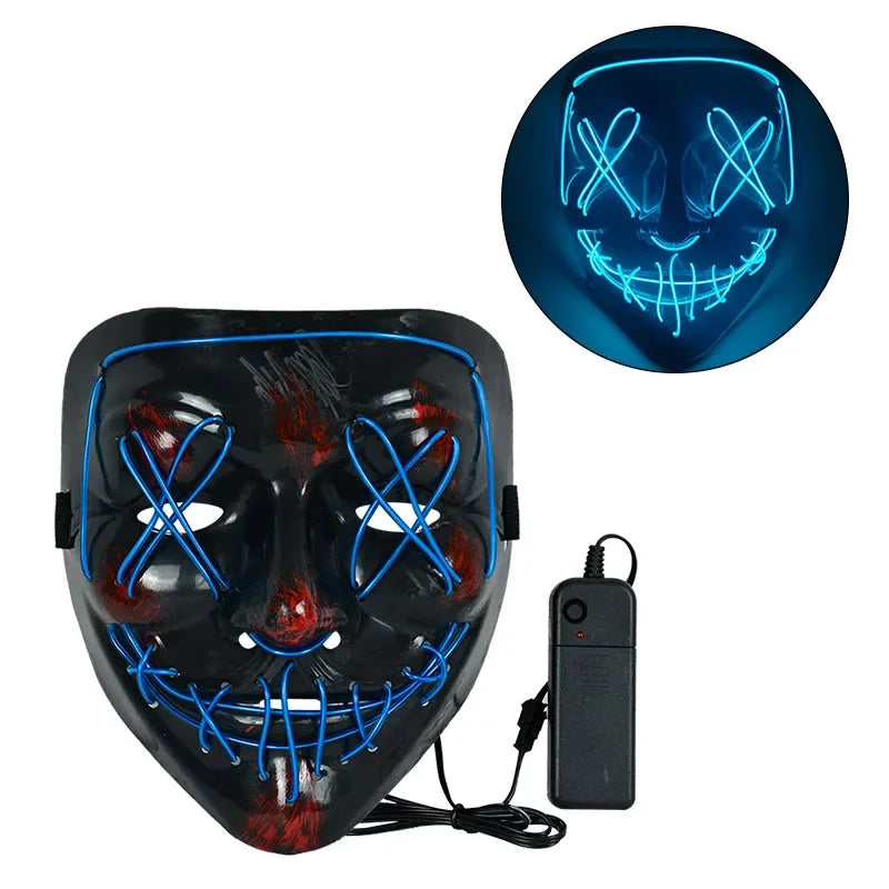Halloween Mask LED Light Up Mask Scary Mask for Festival Cosplay Halloween Costume Masquerade Parties, Carnival, Gift