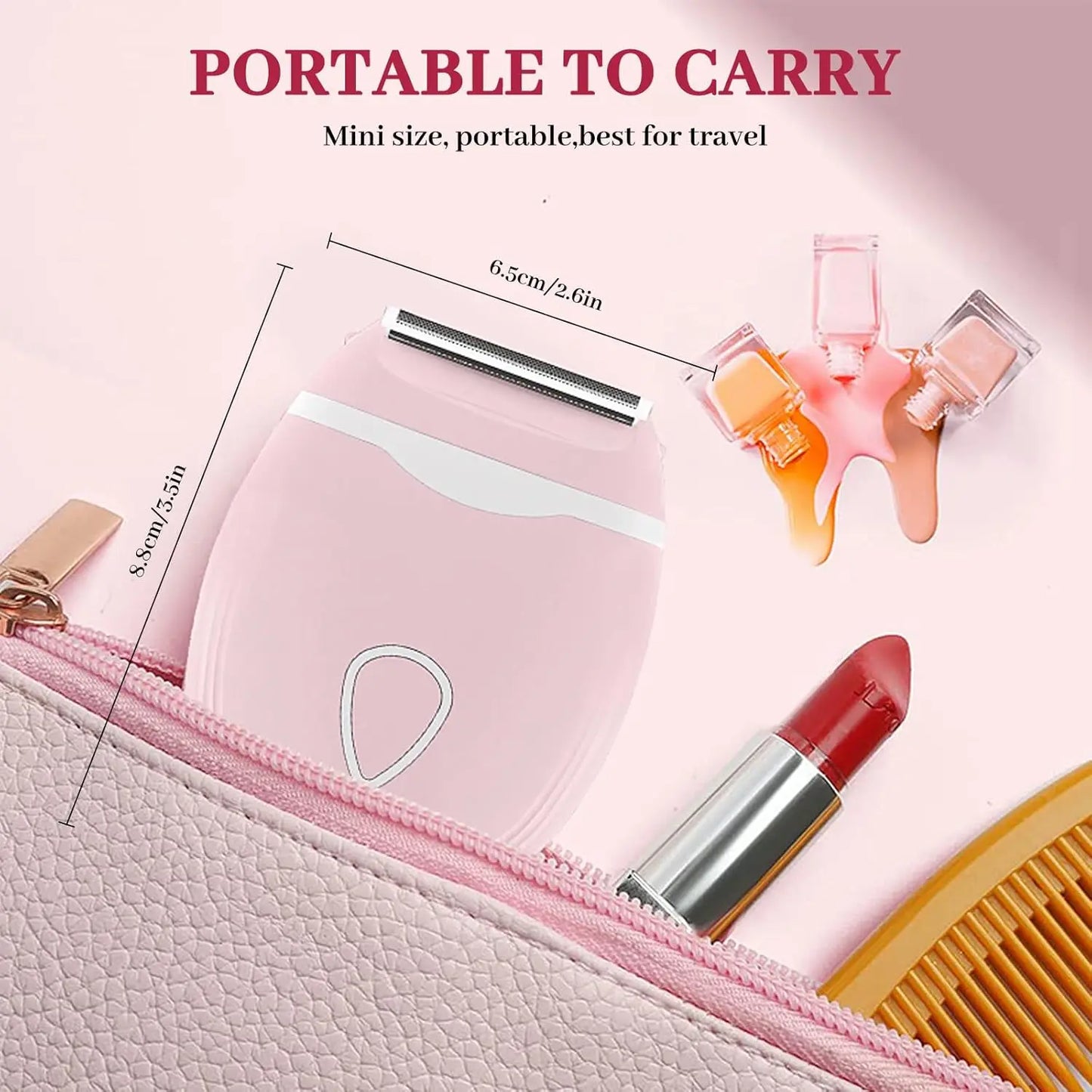 Facial Hair Remover for Women  Wet Dry Use Electric Shaver Portable Bikini Trimmer for Face,Legs,Underarms and Bikini Line