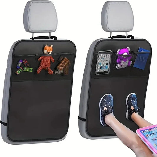 Car Seat Back Organizer with Storage Pockets, Kick Mat Protector, Waterproof Auto Backseat Organizer for Car Interior