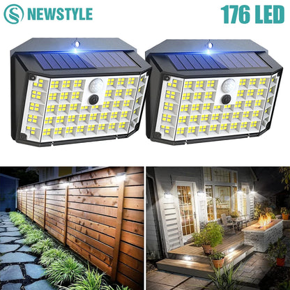 Solar Lights Outdoor Motion Sensor Solar Security Lights IP65 Waterproof with 3 Lighting Modes  Powered Wall Lights Outside